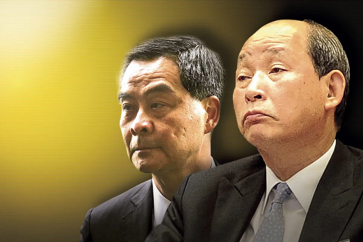 (L-R) Leung Chun-ying with Cheung Hok-ming. (Composed picture by Epoch Times)